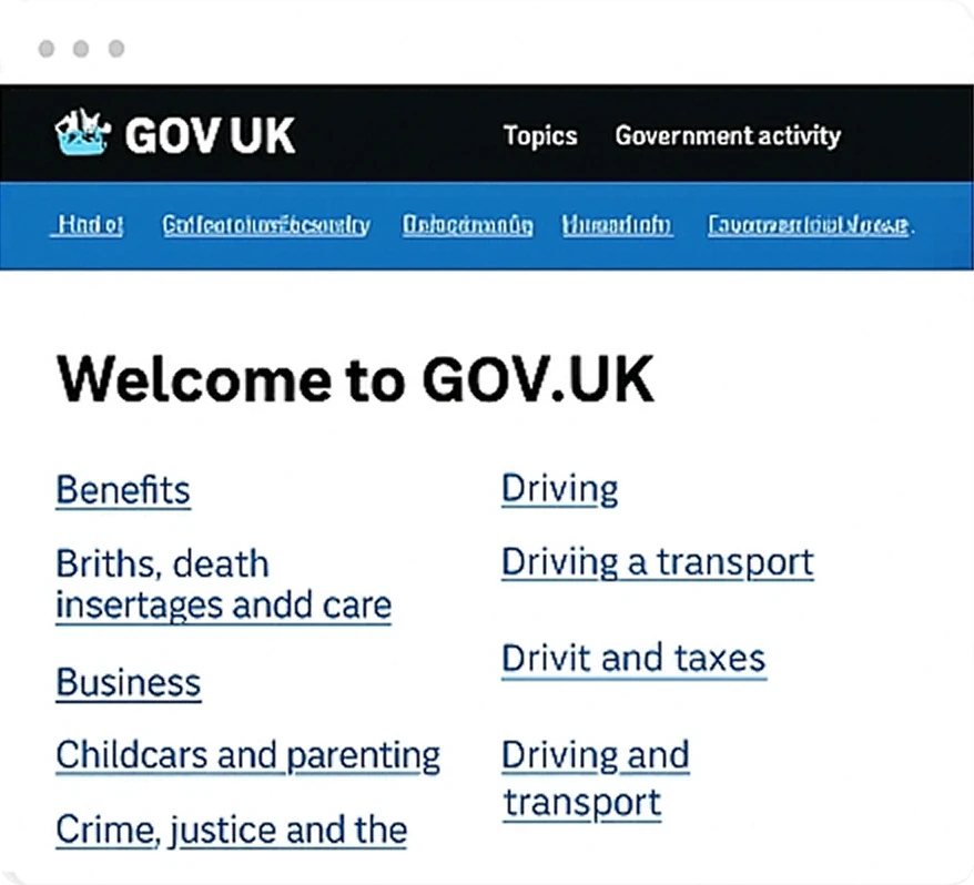 Benchmark GOV.UK - Navigation claire et orientation tâche